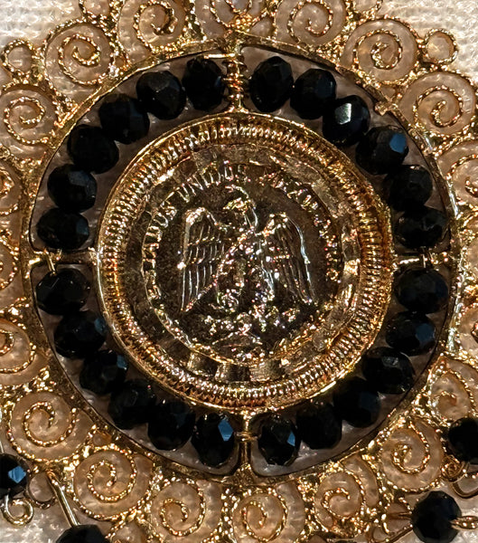 Brazilian Golden Noir Jeweled Pair of Earrings